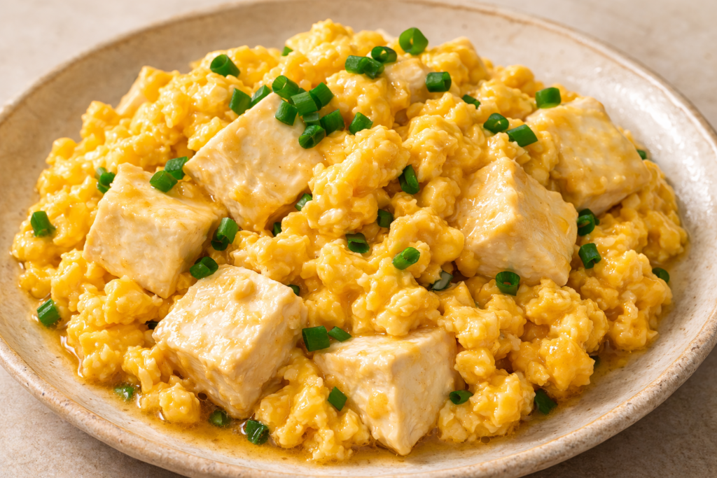 豆腐と卵のふわふわ炒め